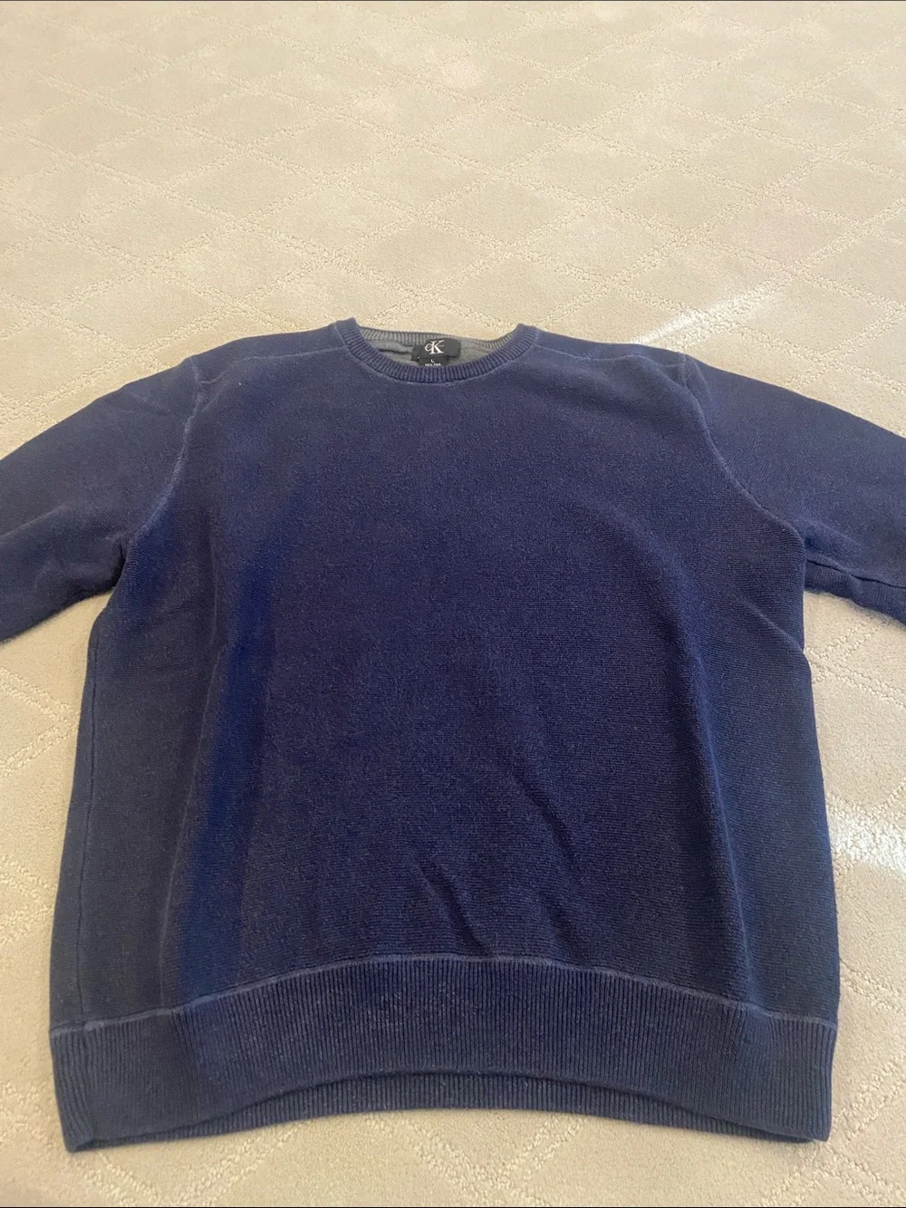 Calvin Klein Men's Navy Crewneck Knit Sweater